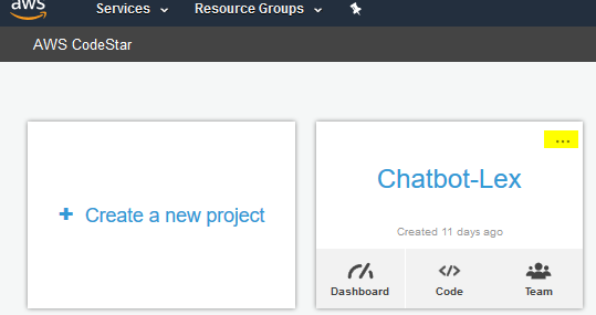حذف مشروع codestar