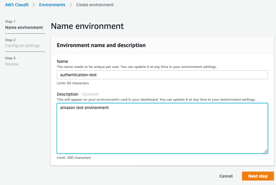 name environment