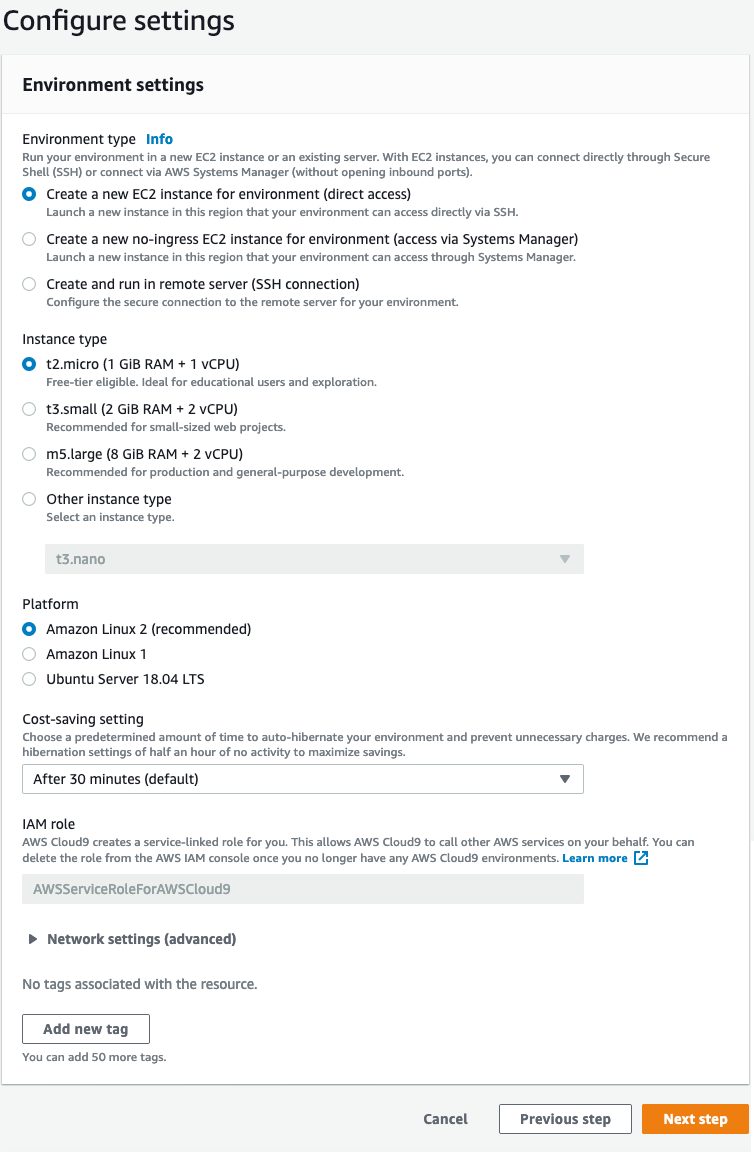 configure settings