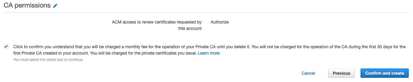 CA permissions