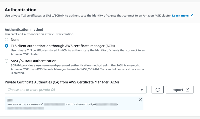 cluster configuration authentication