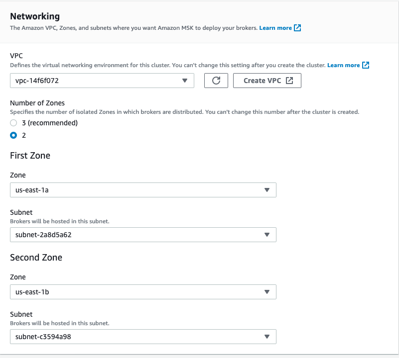cluster configuration networking