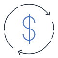 financial service transaction circle arrow icon