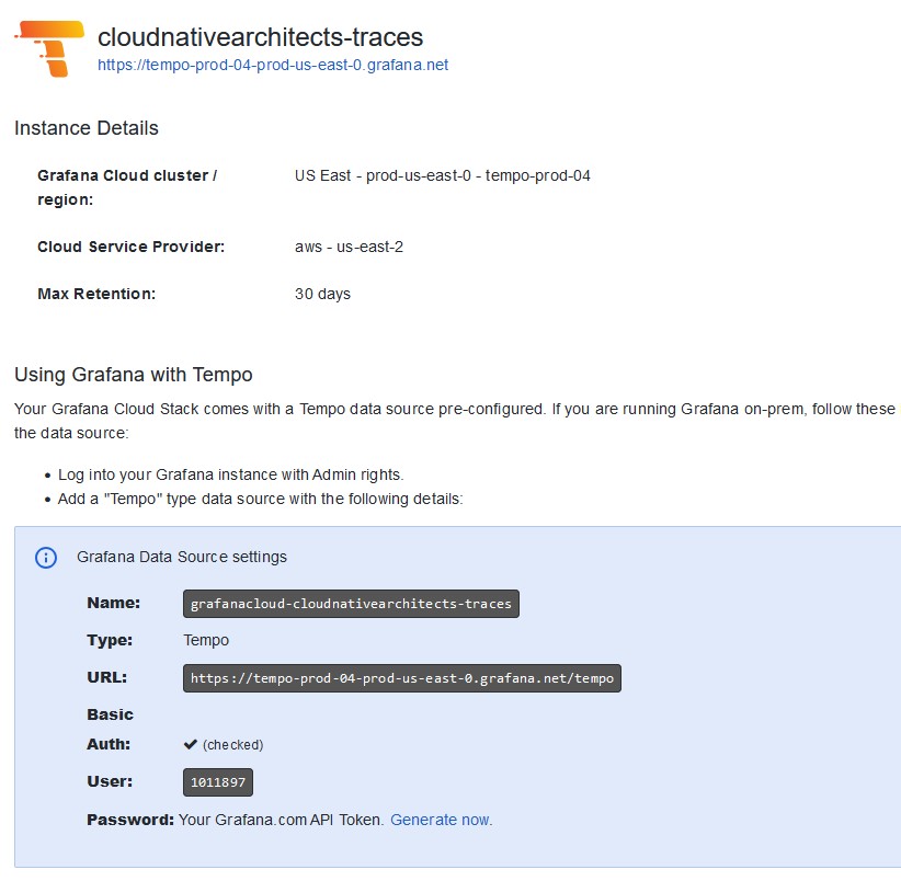 Grafana: cloudnativearchitects-traces Grafana: cloudnativearchitects-traces