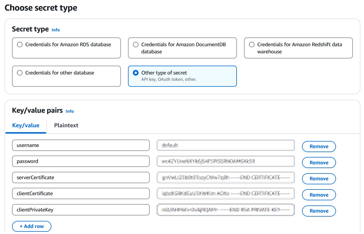 Amazon Secrets Manager key/value pairs Amazon Secrets Manager key/value pairs