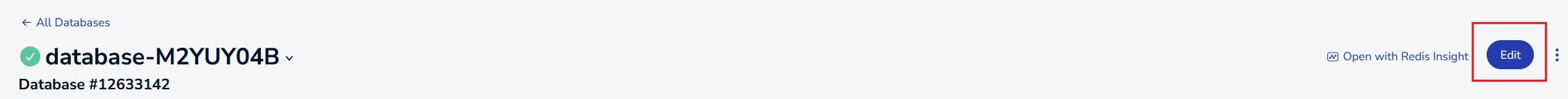 AWS Database configuration edit button AWS Database configuration edit button