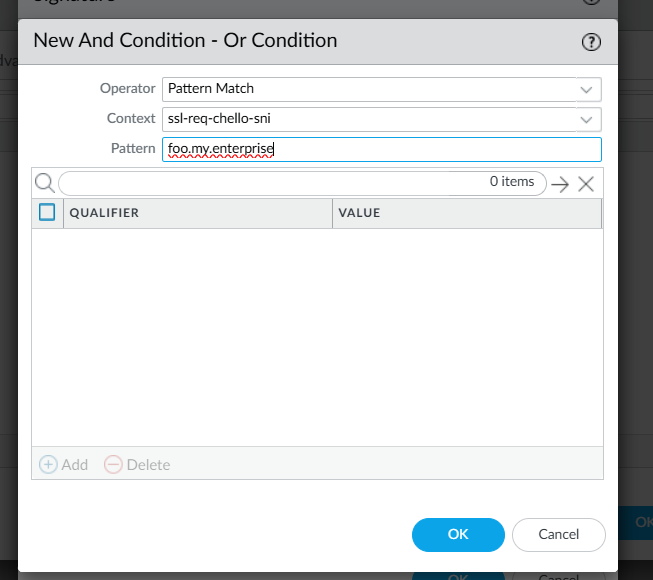 New And Condition modal