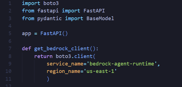 Create a boto3 client for the bedrock-agent-runtime