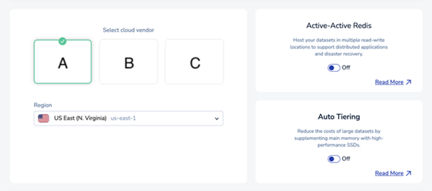 Redis - Cloud Providers Getting started with Redis Cloud on AWS Marketplace: select cloud vendor.