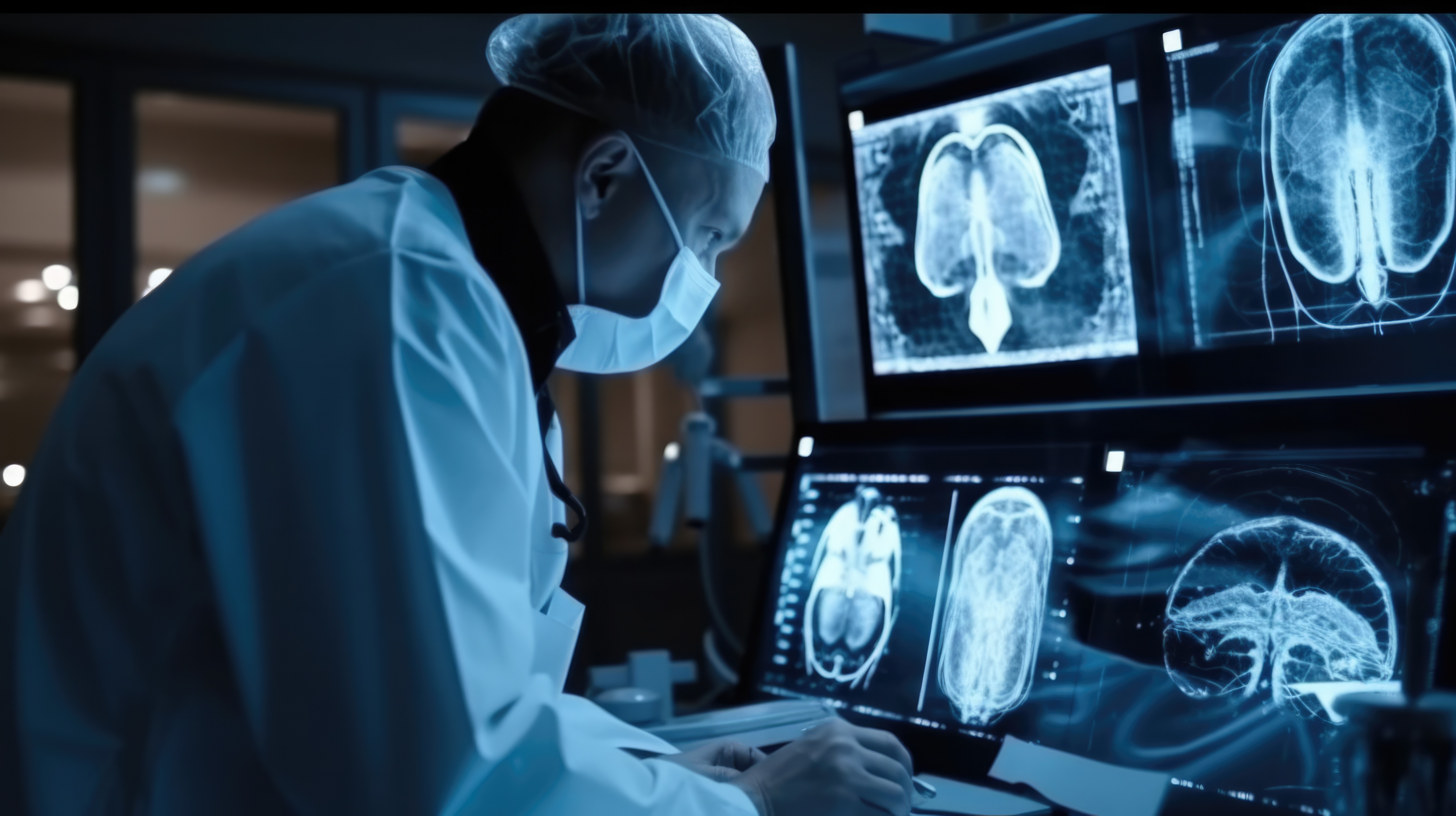 Doctor and robotics research diagnose Human brains scan generative ai Doctor and robotics research diagnose Human brains scan generative ai