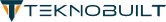 "Teknobuilt logo with a stylized 'T' and orange accents."
