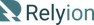 Logo with the word "Relyion" and a stylized "R" design in teal.