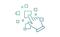 Gradient square transitioning from green to teal.