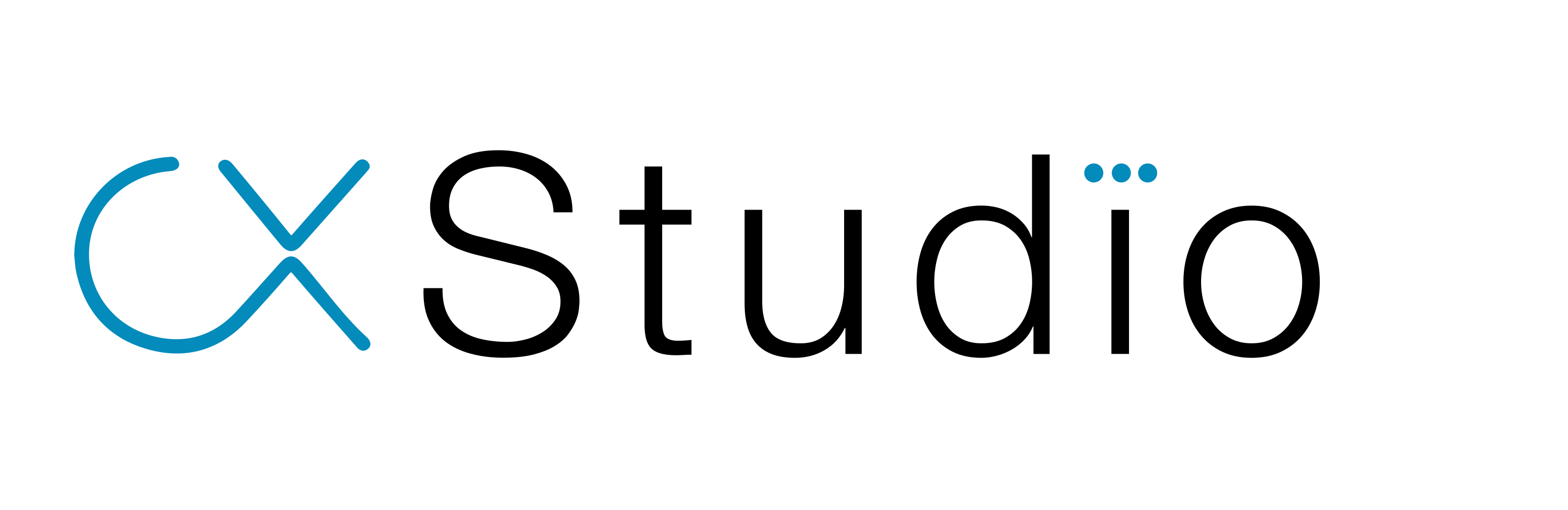 CX Studio logo with 'CX' in blue and the rest in black text on a transparent background.