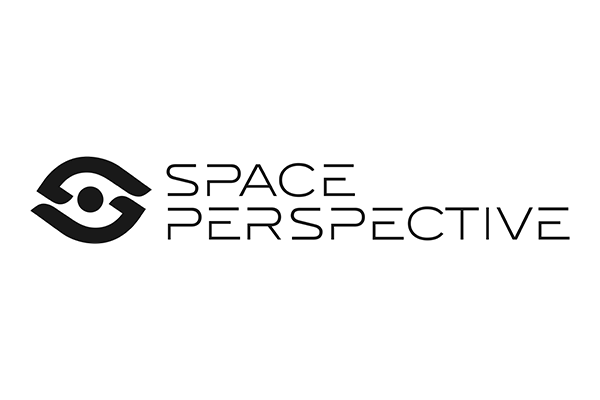 The logo of Space Perspective, featuring a stylized eye design alongside the company name in modern typography.