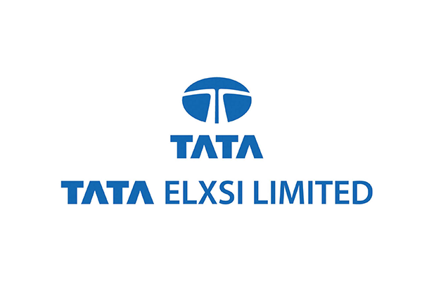 Logo of Tata Elxsi Limited with the Tata brand emblem and text 'TATA ELXSI LIMITED' in blue on a white background.