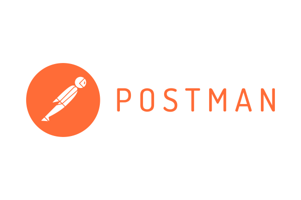 The Postman logo featuring an orange circle with a white rocket graphic and the word 'POSTMAN' in orange text to the right.