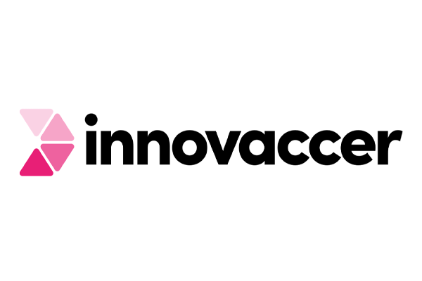 Innovaccer logo with pink geometric shape and black text on a white background.