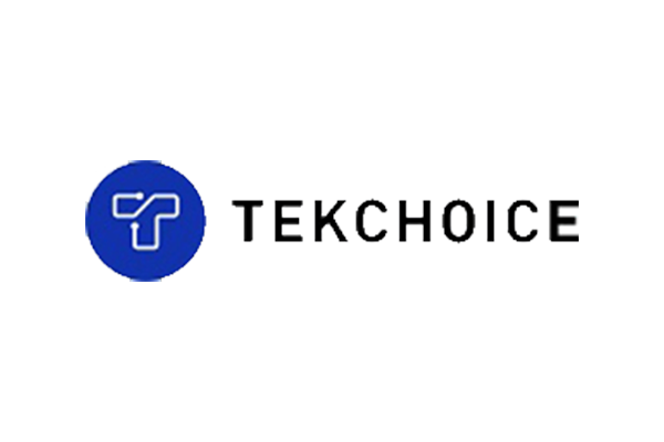 Tekchoice logo with a stylized 'T' inside a blue circle and the text 'TEKCHOICE' in black letters on a white background.