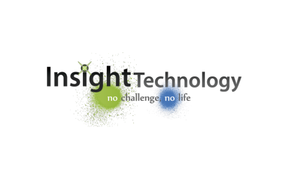 Logo of Insight Technology featuring the slogan 'no challenge no life' with green and blue color splashes on a white background.