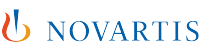 Novartis logo, featuring the company name in blue text with a stylized orange, red, and blue icon on the left.