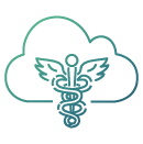 A gradient background transitioning from light green to dark teal.