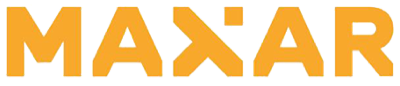 "Maxar logo in bold orange text."