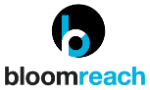 The Bloomreach logo featuring a stylized 'b' in black and blue above the text 'bloomreach' with 'bloom' in black and 'reach' in blue.