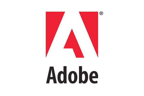 Vertical Adobe logo with a red 'A' symbol above black 'Adobe' text on a white background.
