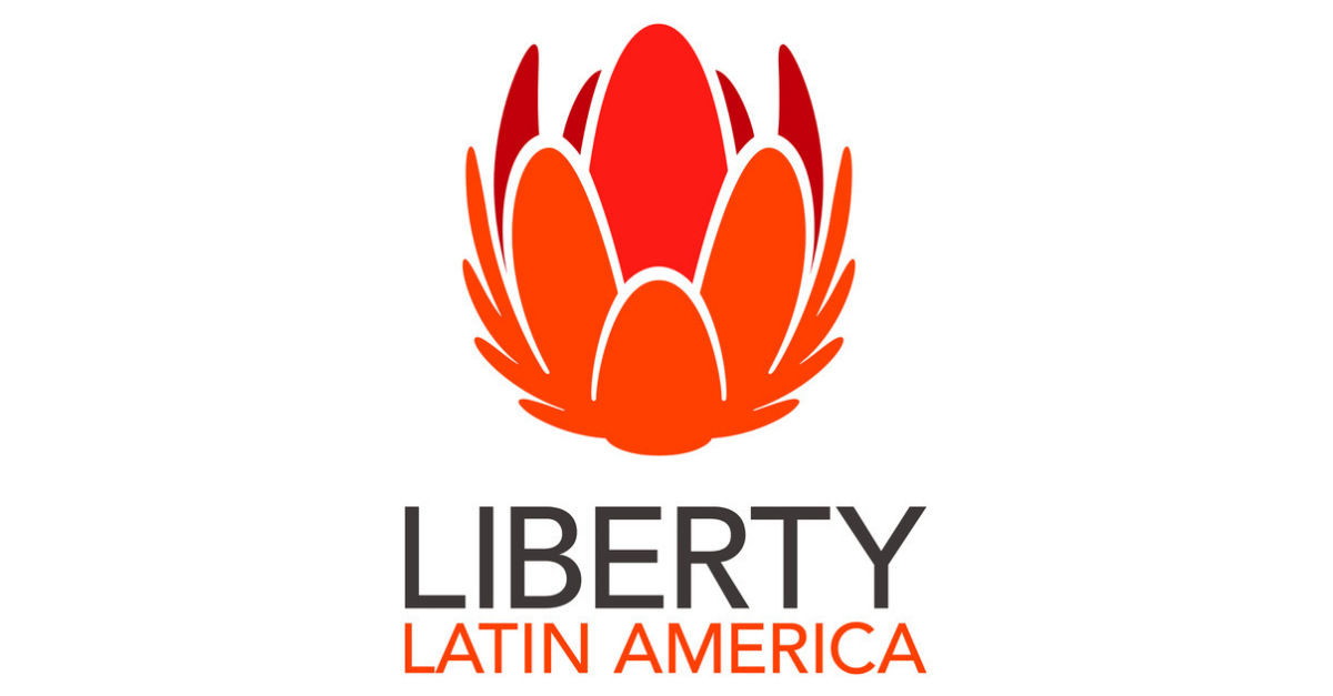 Logo of Liberty Latin America featuring a stylized red and orange flower above the company name in bold text.