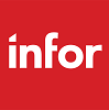 Infor logo in white text on a red background