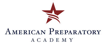 Logo of American Preparatory Academy featuring a stylized red star above the academy's name.