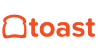 Orange Toast POS logo with a stylized toast icon and the word 'toast' in orange letters.