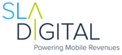 Logo of SLA Digital with the tagline 'Powering Mobile Revenues' displayed below the company name.