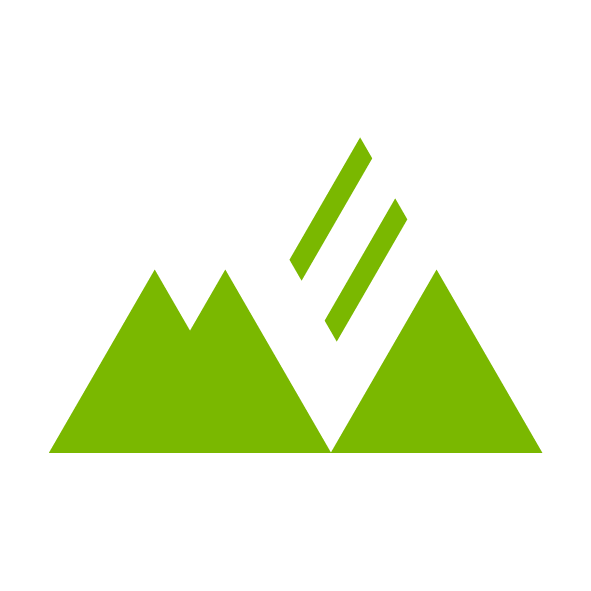 A green logo featuring two triangular mountain shapes and two slanted bars above them, representing the MEA Mobile brand.