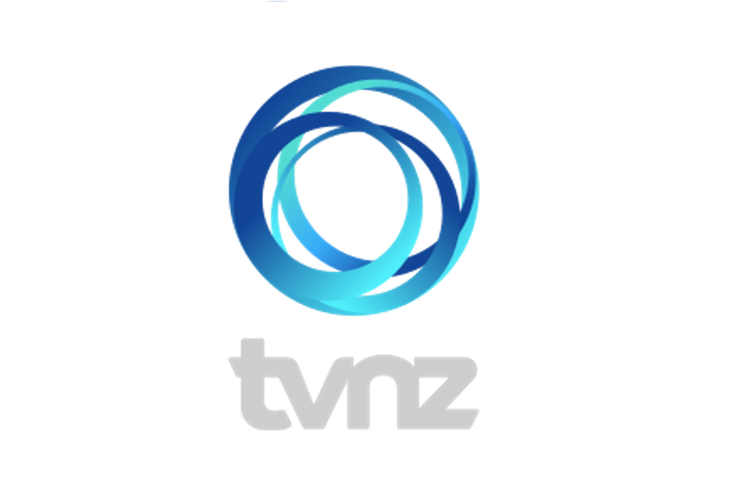 Modern blue TVNZ logo featuring overlapping blue and cyan circular shapes above the text 'tvnz' on a white background.