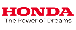 Honda logo with the slogan 'The Power of Dreams' in red and black text on a white background.