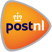 The PostNL logo featuring a crown and the text 'postnl' inside an orange triangle with a gray border.