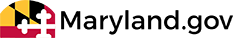 Logo of the Maryland state government featuring the Maryland flag design and black text, 2018 version.