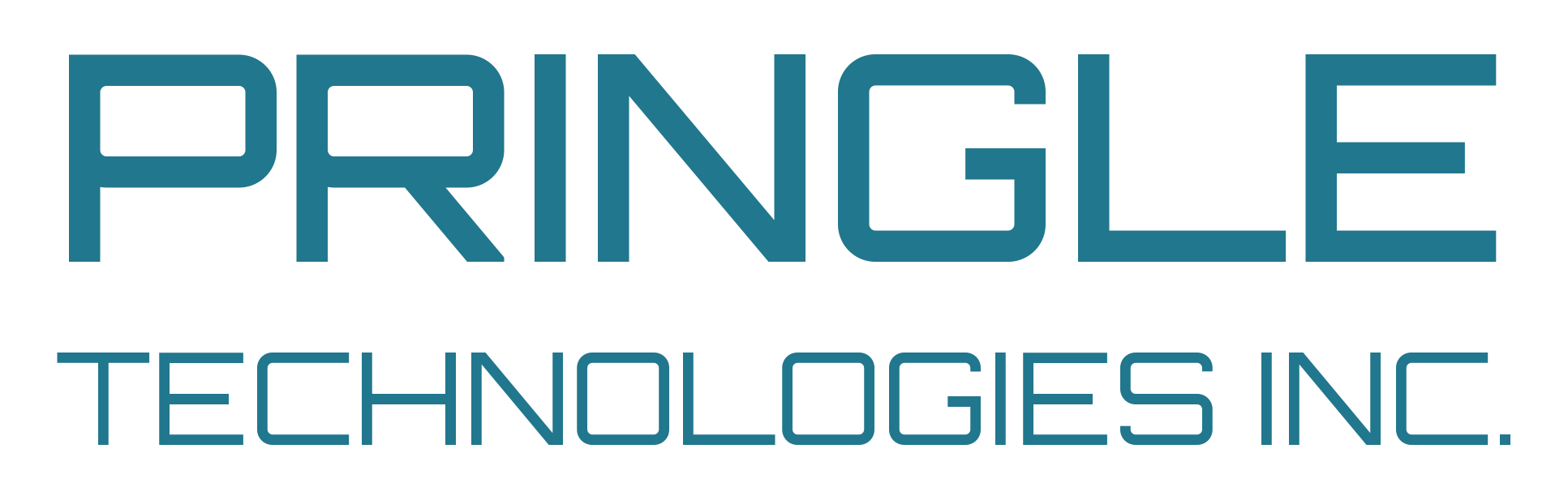 Logo of Pringle Technologies Inc. featuring bold, modern teal-colored text on a transparent background.