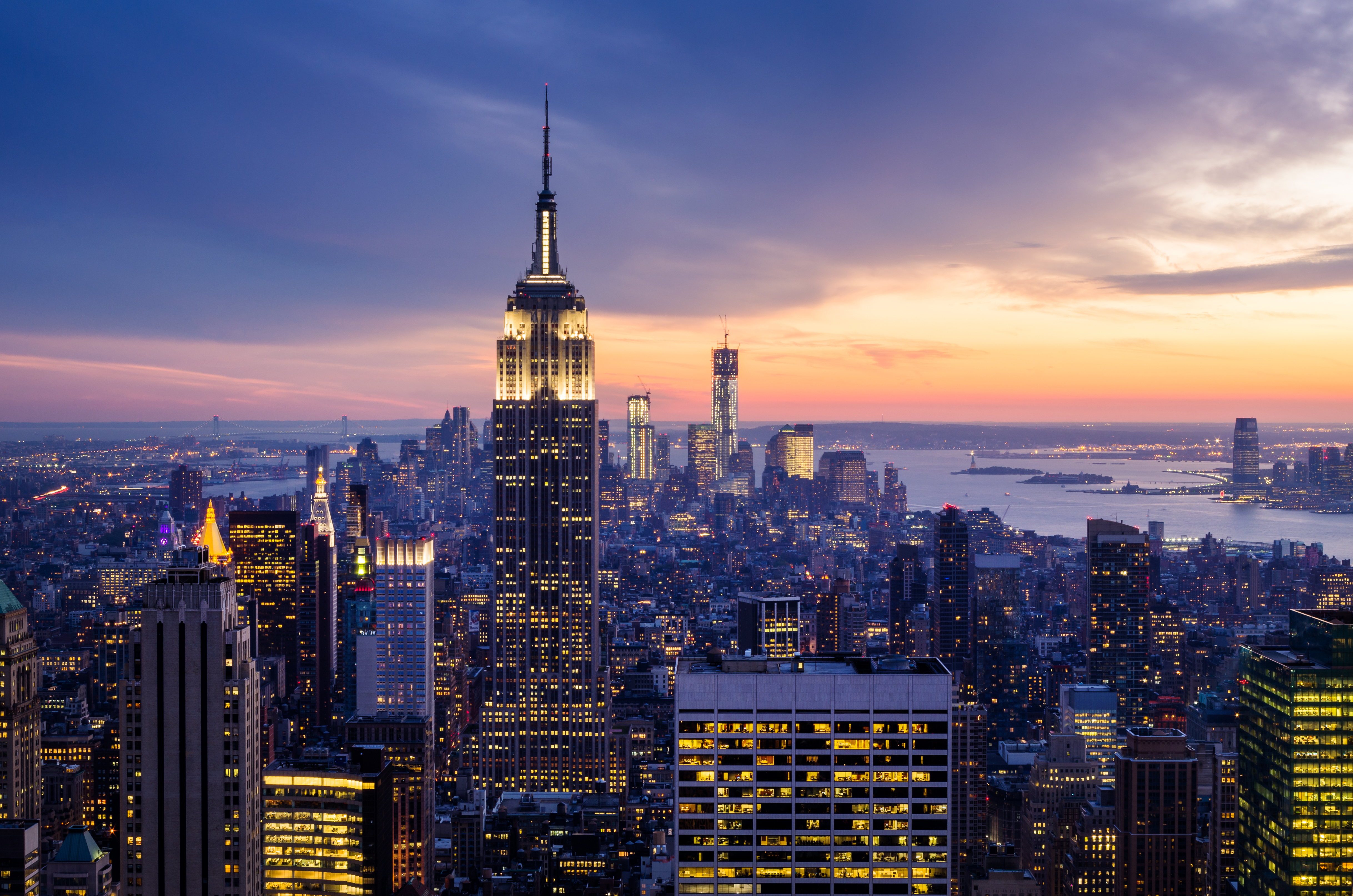 New York City with skyscrapers at sunset; Shutterstock ID 139761958; PO: UK : DIGITAL MUSIC/MP3 EMAIL GRAPHICS ID#1108623; Job: Tashi Shillingford; Client: Other; Other: Worldwide