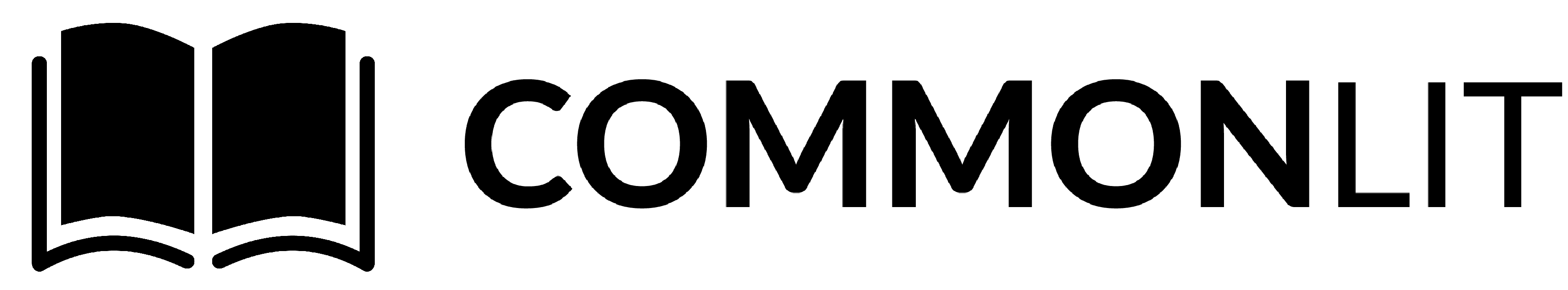Logo of CommonLit featuring an open book icon and the word 'COMMONLIT' in bold text.