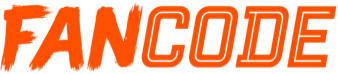 FanCode logo in bold orange text on a transparent background.