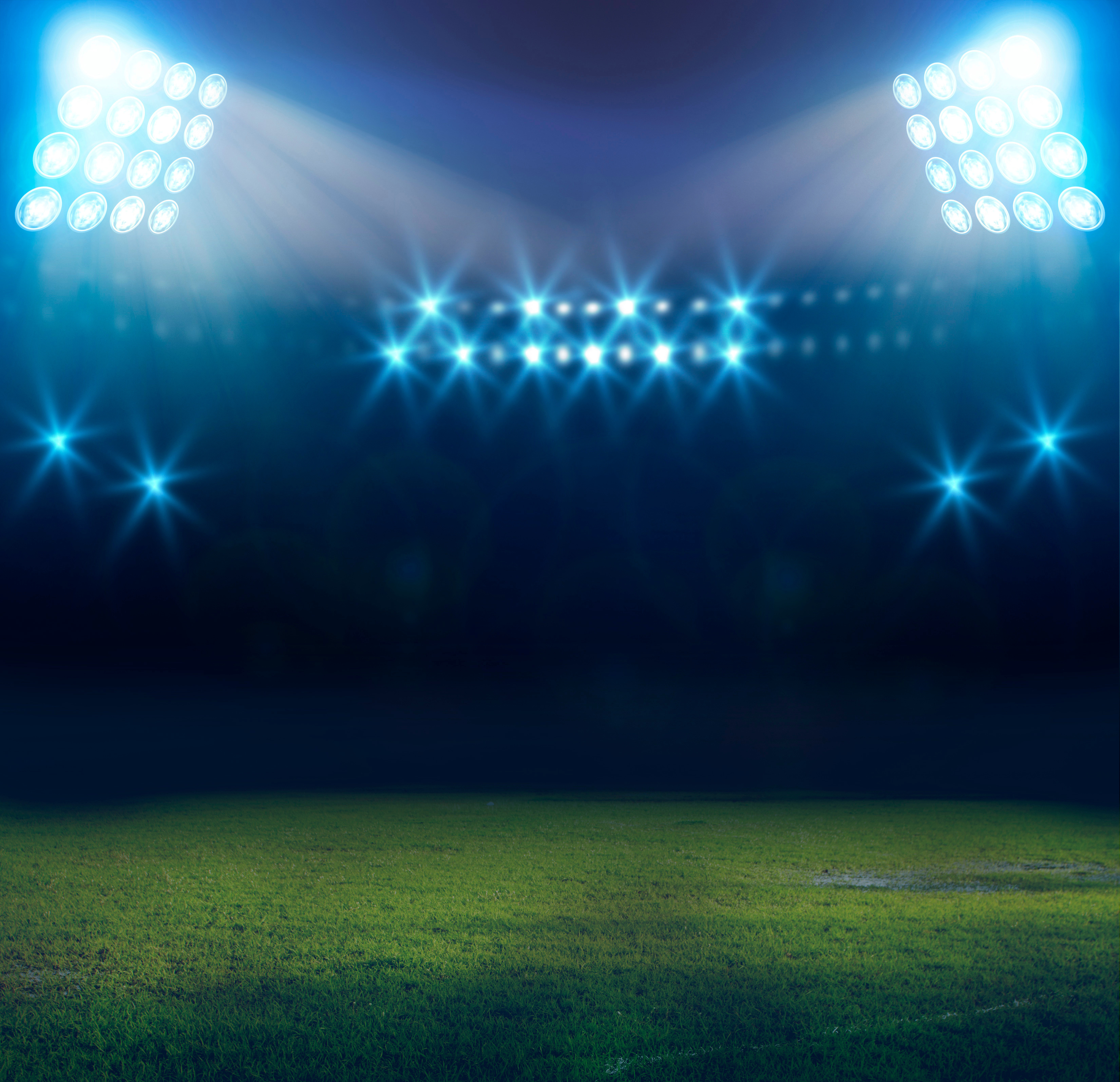 stadium in lights and flashes 3d.